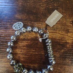 Chico's Silver Beaded Bracelet